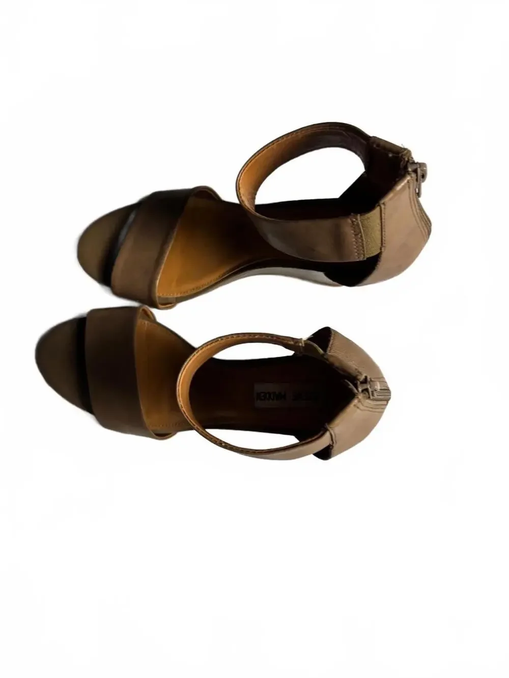 Steve Madden Taupe Wedge Sandals with Ankle Strap